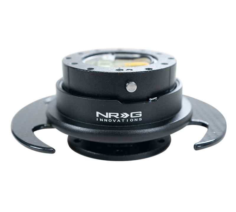 NRG Quick Release Kit Gen 3.0 - Black Body / Black Ring w/ Carbon Fiber Handles - SRK-650CF