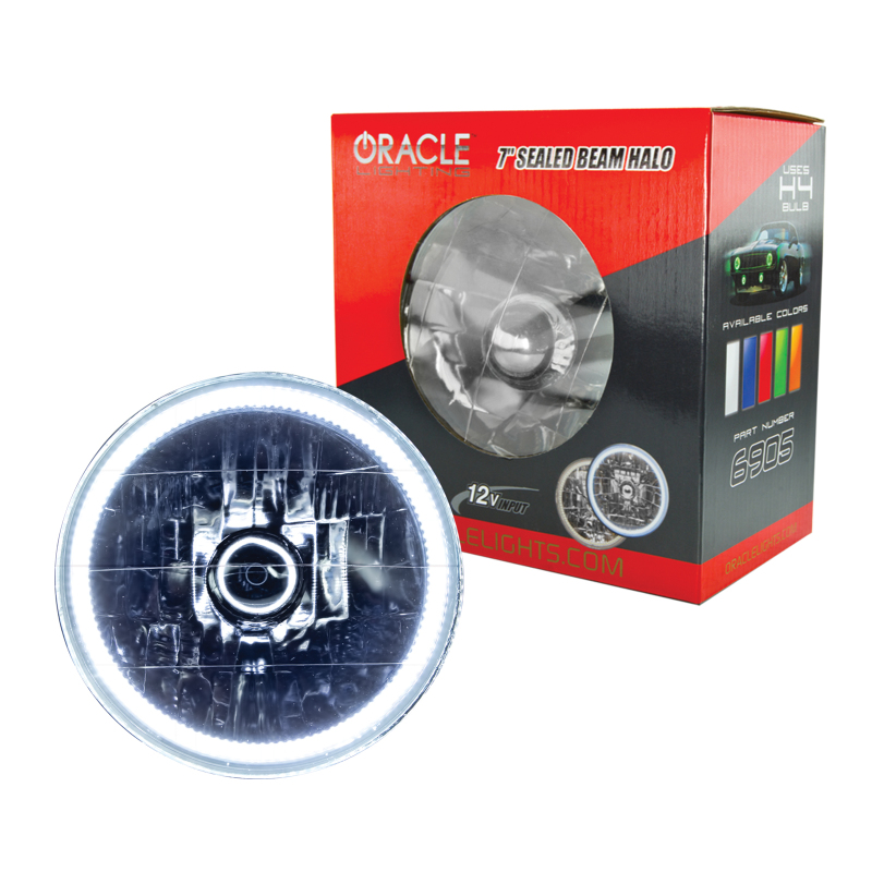 Oracle Pre-Installed Lights 7 IN. Sealed Beam - White Halo - 6905-001