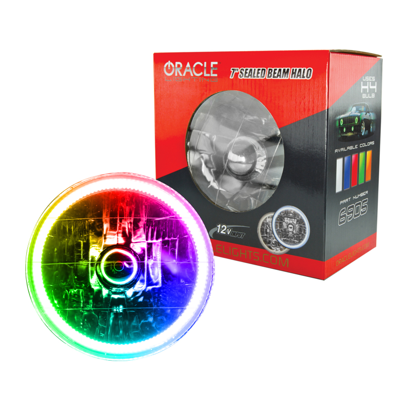 Oracle Pre-Installed Lights 7 IN. Sealed Beam - ColorSHIFT Halo - 6905-333