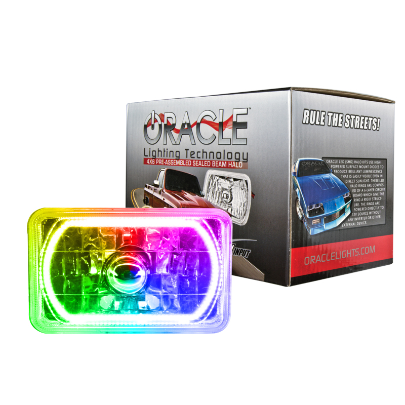 Oracle Pre-Installed Lights 4x6 IN. Sealed Beam - ColorSHIFT Halo - 6909-333