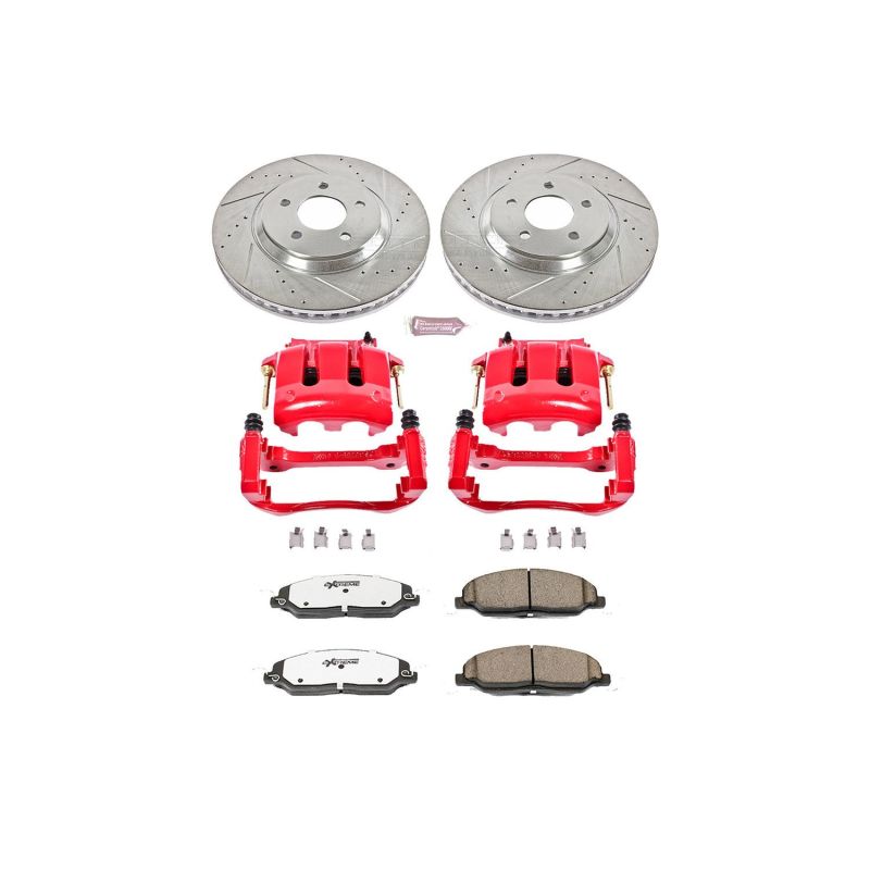 Power Stop 05-10 Ford Mustang Front Z26 Street Warrior Brake Kit w/Calipers - KC1380-26