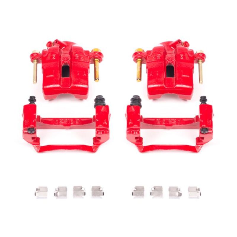 Power Stop 94-97 Mazda Miata Front Red Calipers w/Brackets - Pair - S1704