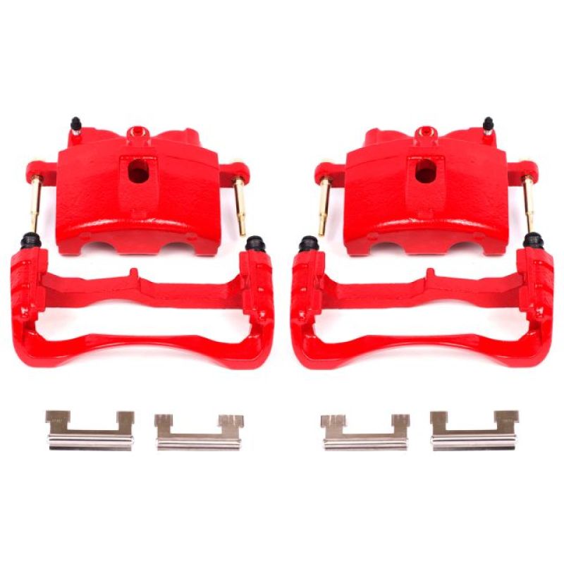 Power Stop 00-04 Cadillac DeVille Front Red Calipers w/Brackets - Pair - S4730