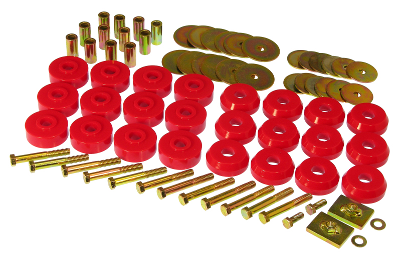 Prothane Chevy Conv Impala / Belair Body Mount Kit - Red - 7-145