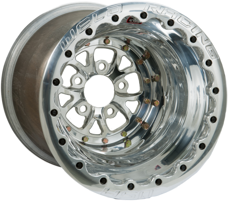 Weld V-Series 16x16 / 5x4.75 BP / 4in. BS Polished Wheel - Polished Double Beadlock - 84P-616278UP