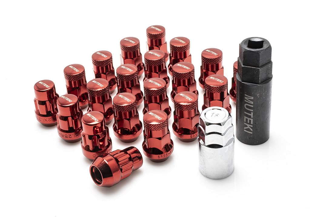 Wheel Mate Muteki SR35 Close End Lug Nuts w/ Lock Set - Red 12x1.50 35mm - 32926RP