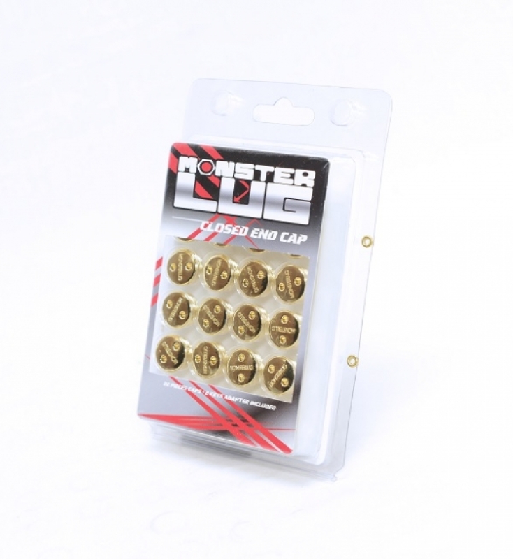 Wheel Mate Monster Lug Nut Caps - Gold 14x1.50 - 33007D