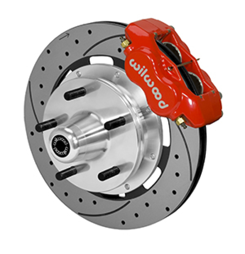 Wilwood Forged Dynalite Front Kit 19.00in Drilled Rotor Red WWE ProSpindle (5x5.00in Hub) - 140-14532-DR