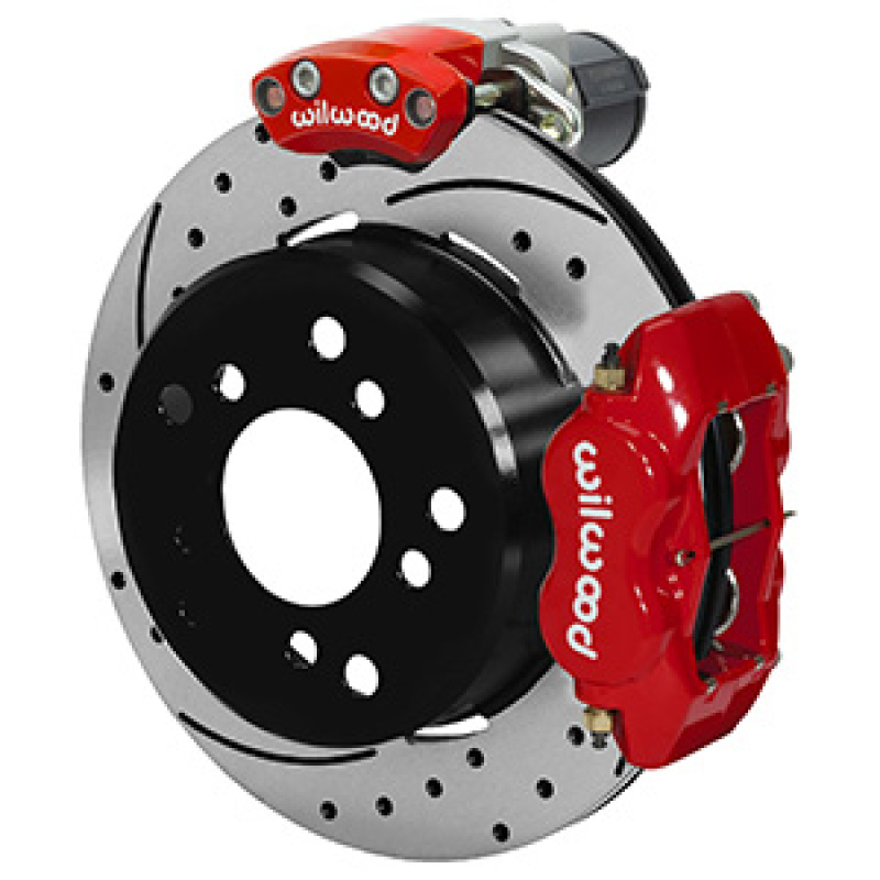 Wilwood Forged Dynalite Rear Electronic Parking Brake Kit 12.19in Rotor New Style Bronco - Red - 140-16126-DR