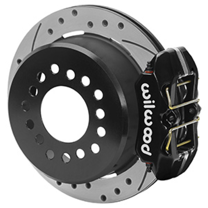 Wilwood Chevrolet 7-5/8in Rear Axle Dynapro Disc Brake Kit 11in Drilled/Slotted Rotor -Black Caliper - 140-16444-D