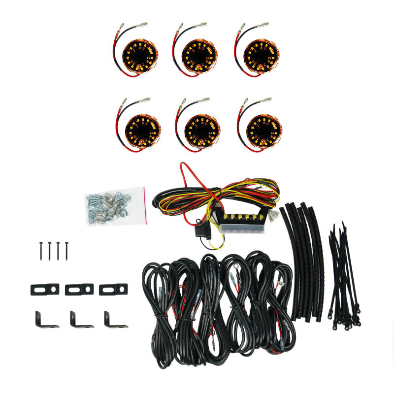 KC HiLiTES Cyclone V2 LED - Rock Light - 6-Light System - Amber - 5W Flood Beam - 91041