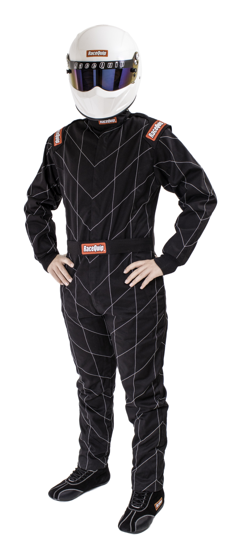 RaceQuip Black Chevron-1 Suit - SFI-1 Mtall - 130904