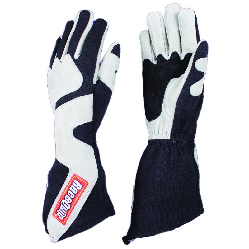 RaceQuip SFI-5 Gray/Black Small Long Angle Cut Glove - 358602