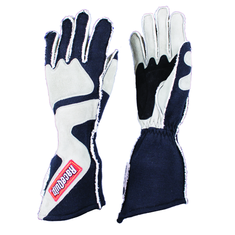 RaceQuip SFI-5 Gray/Black Medium Outseam Angle Cut Glove - 359603