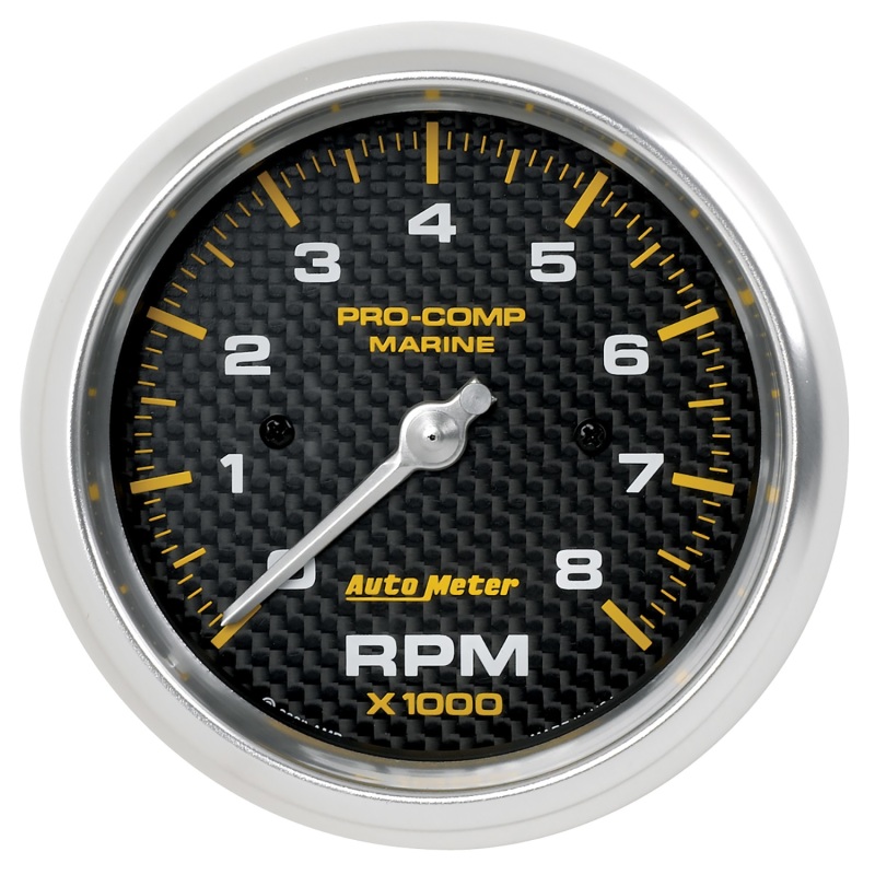 Autometer Marine Carbon Fiber 3-3/8in 8k RPM Tachometer - 200779-40