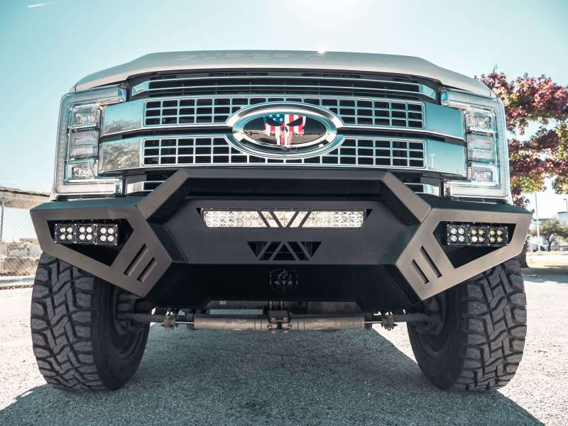 Road Armor 17-20 Ford F-250 SPARTAN Front Bumper Bolt-On Pre-Runner Guard - Tex Blk - 6172XFPRB