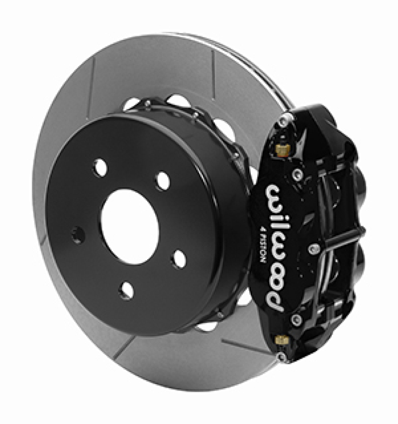 Wilwood 2020+ Jeep Gladiator (JT) Narrow Superlite 4R Rear Slotted Brake Kit 14.00in Black w/ Lines - 140-16179