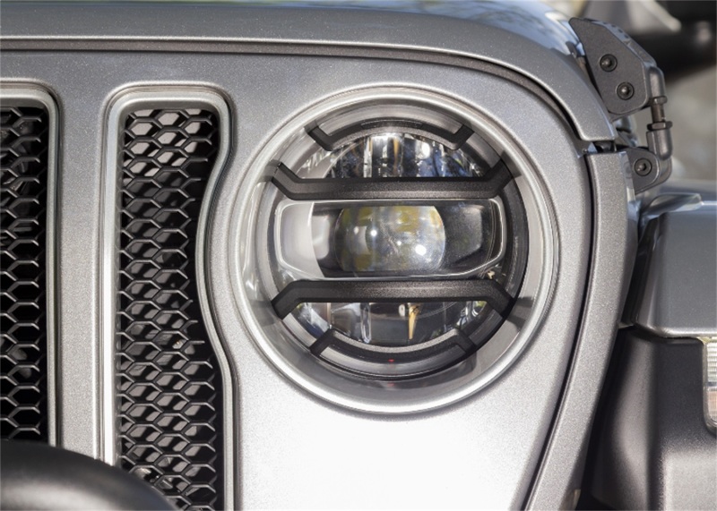 Rugged Ridge 18-20 Jeep Wrangler JL / 2020 Jeep Gladiator JT Black Elite Headlight Guards Black - 11230.21