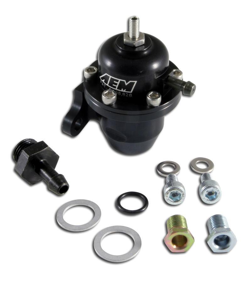 AEM 98-99 Acura CL / 00-05 S2000 / 98-02 Accord / 96-00 Civic Black Adjustable Fuel Pressure Regulat - 25-301BK