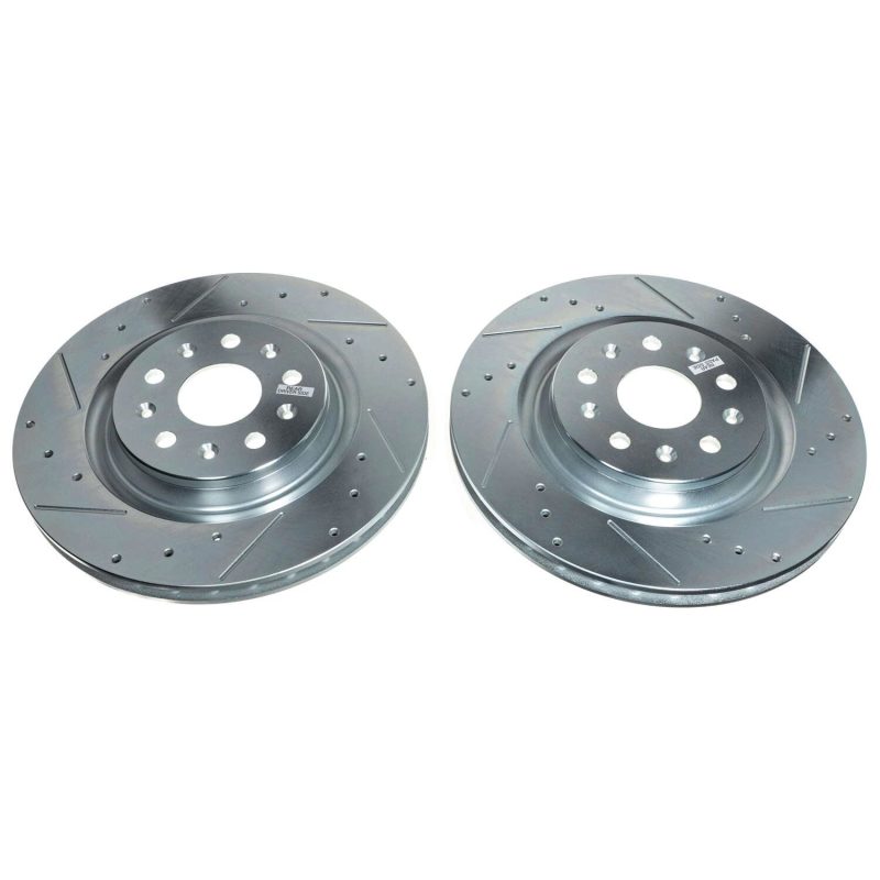 Power Stop 20-21 Chevrolet Corvette Rear Evolution Drilled & Slotted Rotor - Pair - AR82201XPR