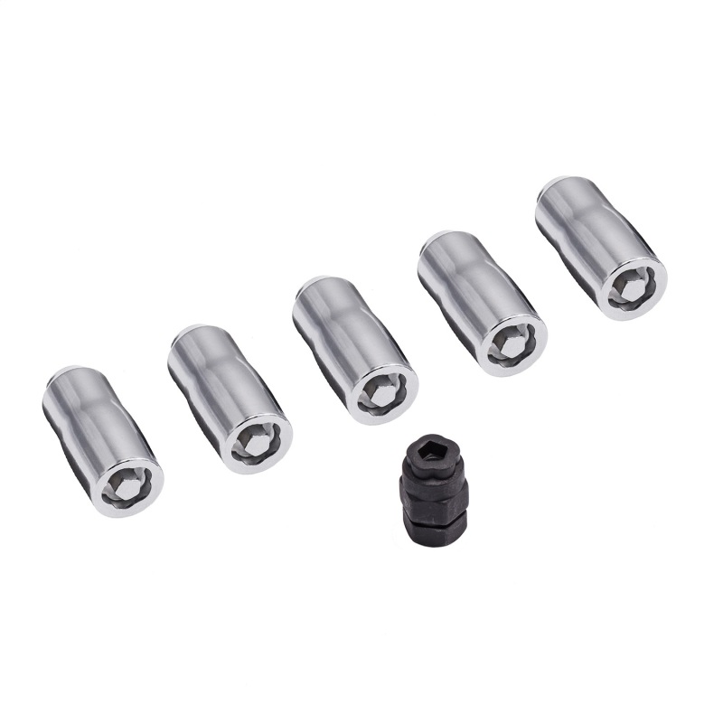 Rugged Ridge Wheel Lock Nut Set 5 Nuts w/Key Chrome M14-1.5 - 16715.31