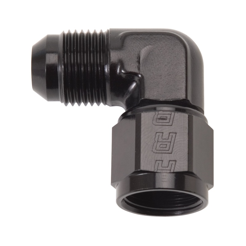 Russell Performance -6 AN 90 Degree Male AN to Female AN Fitting (Black) - 614805