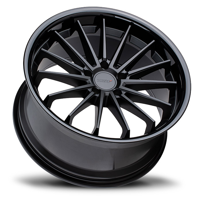 TSW MARINA MATTE BLACK W/ GLOSS BLACK LIP 19X9.5 +20MM