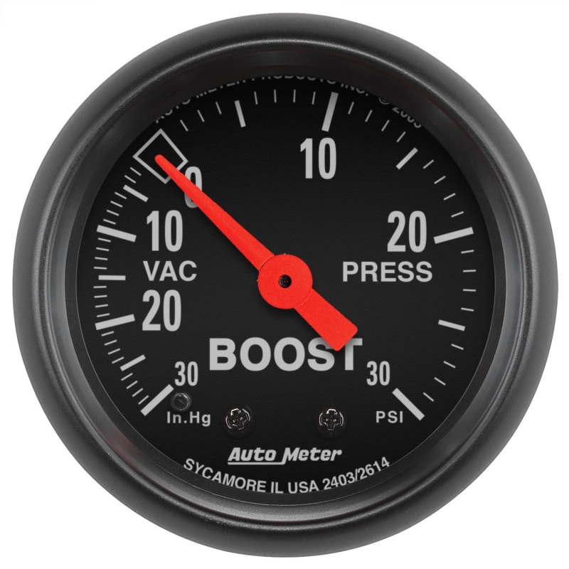 Autometer Z Series 52mm 30 In Hg.-Vac. / 30 PSI Boost / Vacuum Gauge - 2614