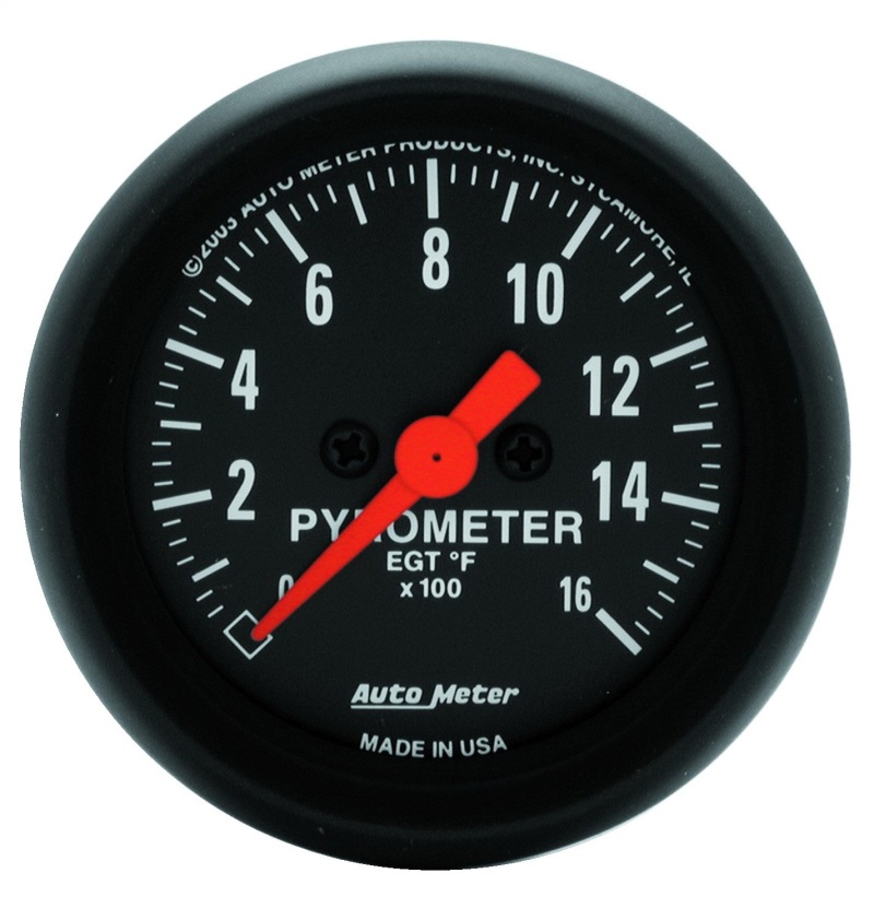 Autometer Z-Series 52mm 0-1600 Def F Full Sweep Electronic Pyrometer Gauge - 2654