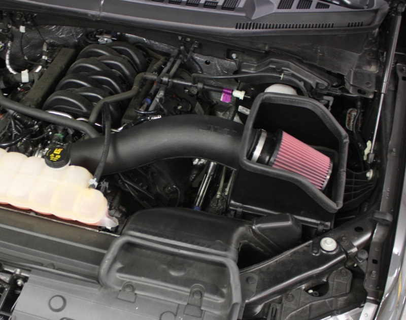 JLT 15-19 Ford F-150 5.0L Black Textured Cold Air Intake Kit w/Red Filter - CAI-F15050-15
