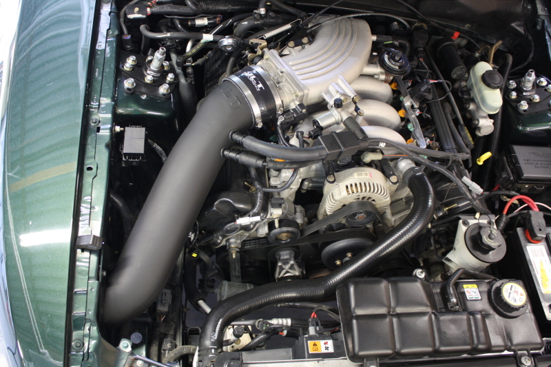 JLT 2001 Ford Mustang Bullitt Black Textured Cold Air Intake Kit w/Red Filter - CAI2-FMB-01