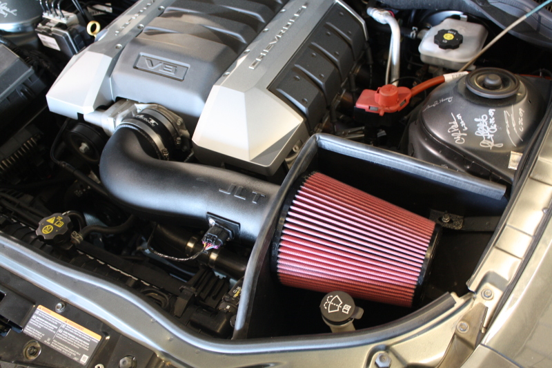 JLT 10-15 Chevrolet Camaro 6.2L Black Textured Cold Air Intake Kit w/Red Filter - Tune Req - CAIP-CC1062