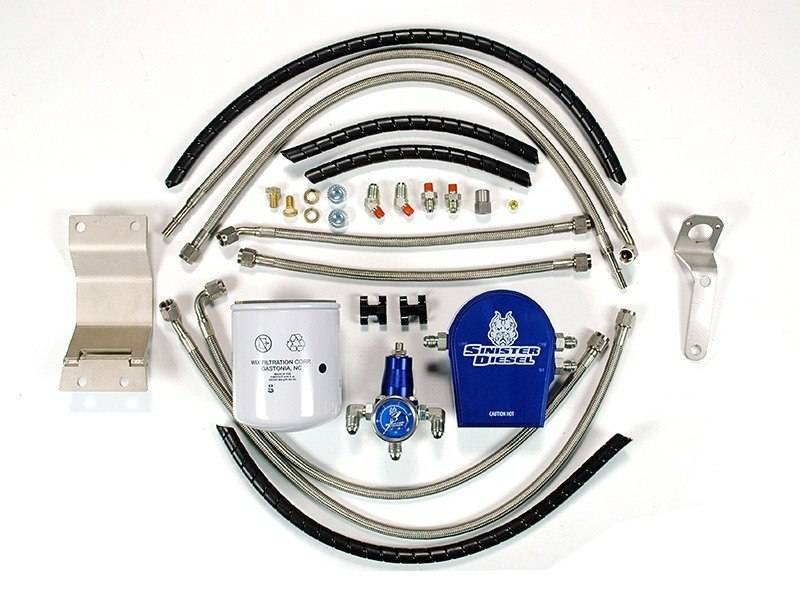 Sinister Diesel 99-03 Ford 7.3L (w/ Integrated Fuel Filter) Regulated Fuel Return Kit - SD-FUELREG-7.3