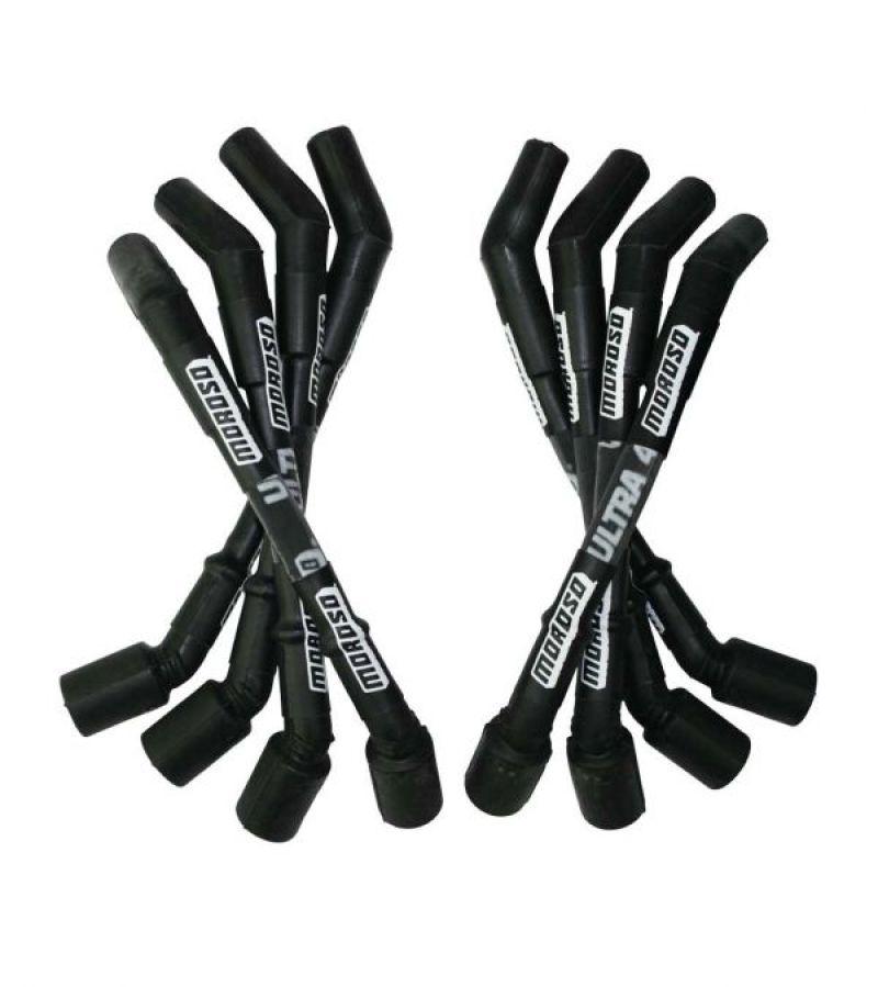 Moroso GM LS Ultra 40 Custom Fit  Sleeved Ignition Wire Set 8in 135 Deg Boots - Black - 73850