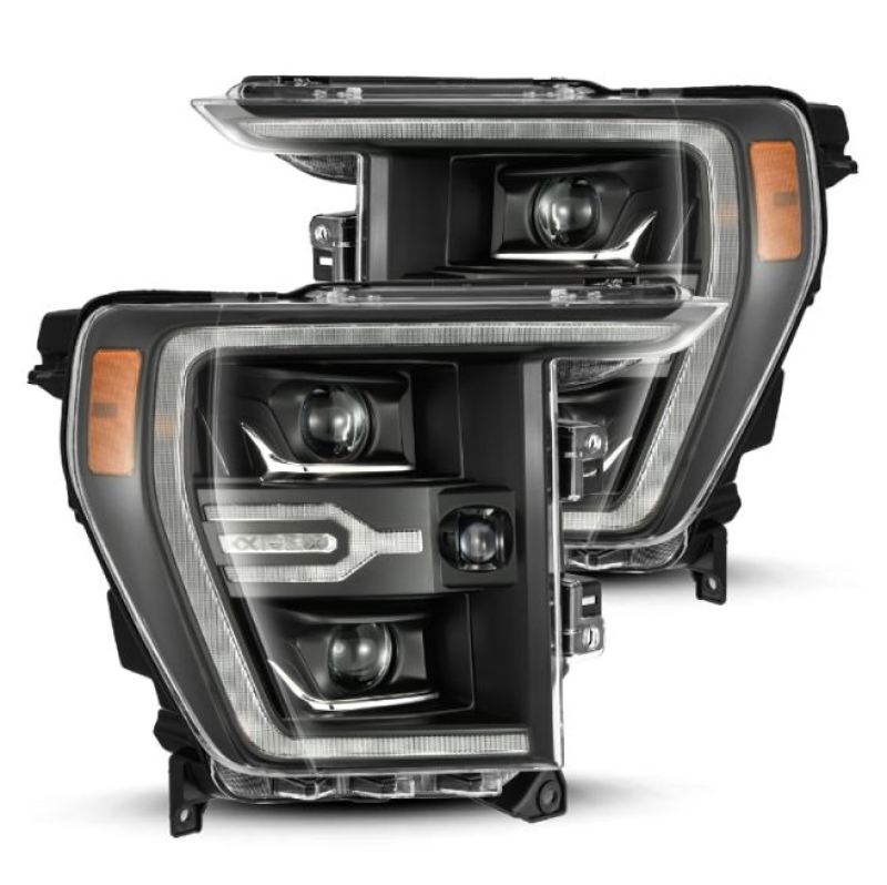 AlphaRex 21-22 Ford F150 Luxx-Series Projector Headlights Black w/Activ Light/Seq Signal - 880139