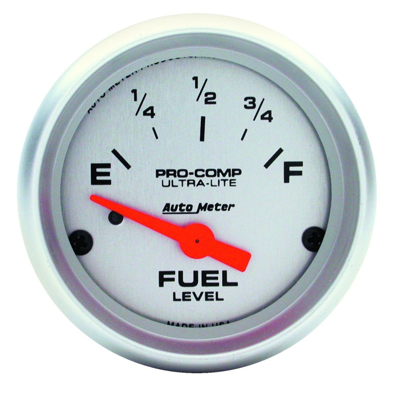 Autometer Ultra-Lite 52mm 73 OHMS Empty/10 OHMS Full Short Sweep Electronic Fuel Level Gauge - 4319