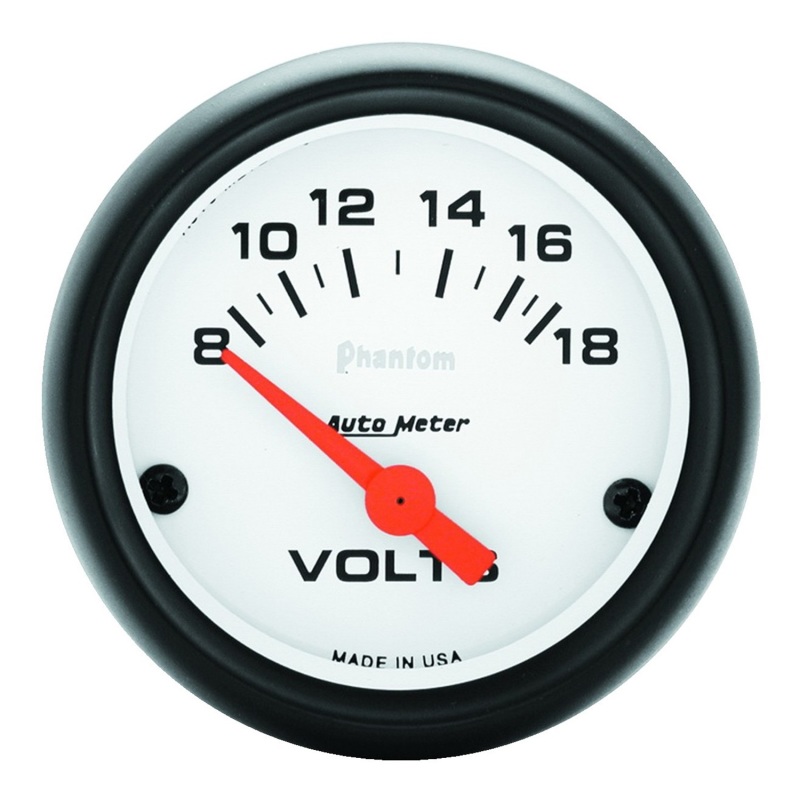 Autometer Phantom 52mm 8-18V Electronic Voltmeter Gauge - 5791