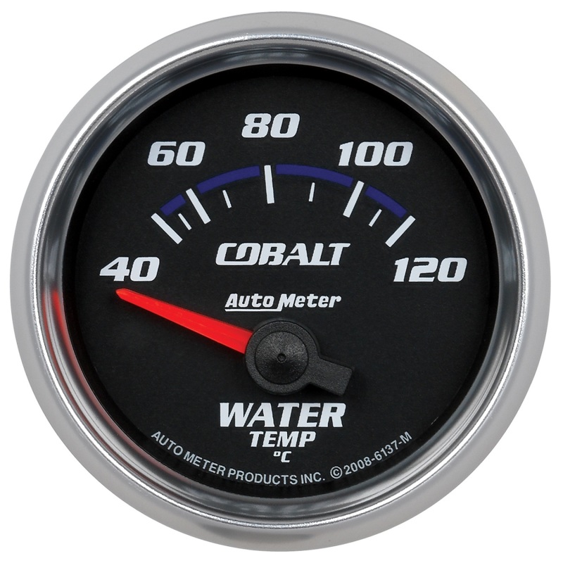 Autometer Cobalt 52mm Short Sweep Electronic 40-120 Deg C Water Temprature Gauge - 6137-M