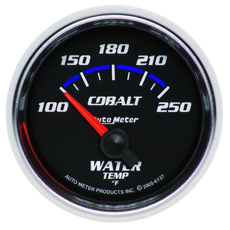 Autometer Cobalt 52.4mm 100-250 deg. F Short Sweep Electronic Water Temperature Gauge - 6137