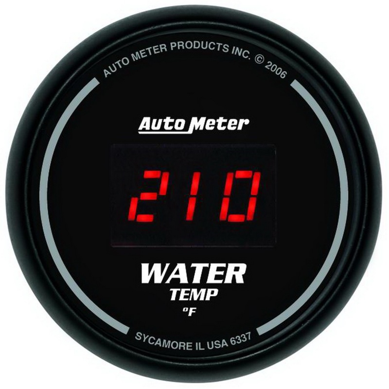 Autometer Black 0-300 F Digital Water Temp Gauge - 6337