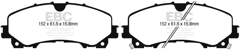 EBC 2016+ Infiniti Q50 2.0T Bluestuff Front Brake Pads - DP53036NDX