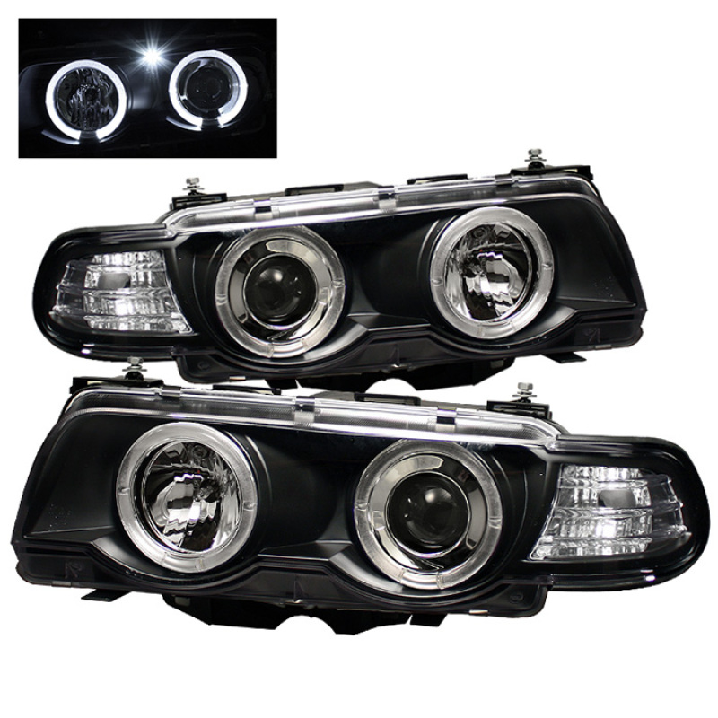 Spyder BMW E38 7-Series 99-01 Projector Headlights 1PC Xenon- LED Halo Blk PRO-YD-BMWE3899-HID-HL-BK - 5008862