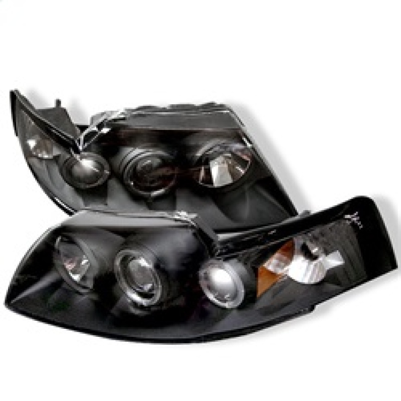 Spyder Ford Mustang 99-04 Projector Headlights LED Halo Black High H1 Low H1 PRO-YD-FM99-1PC-AM-BK - 5010445