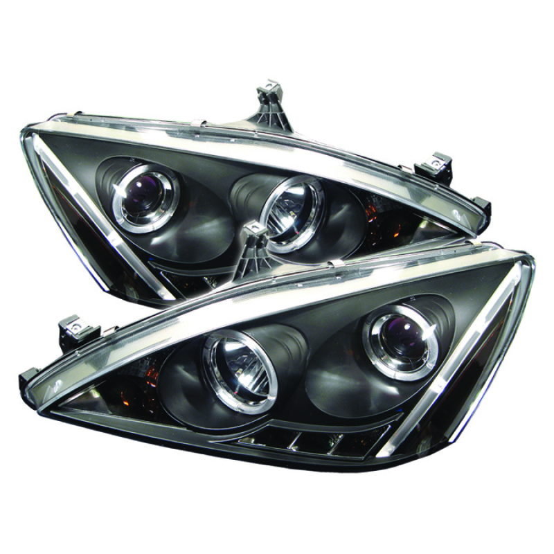 Spyder Honda Accord 03-07 Projector Headlights LED Halo Amber Reflctr LED Blk PRO-YD-HA03-AM-BK - 5010636