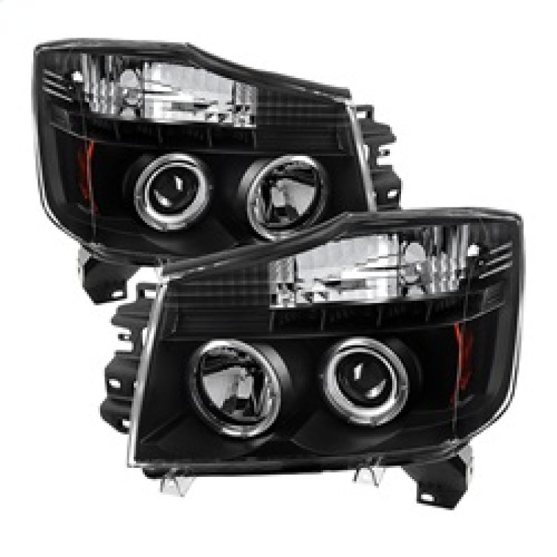 Spyder Nissan Titan 04-14/Armada 04-07 Projector Headlights LED Halo LED Blk PRO-YD-NTI04-HL-BK - 5011572