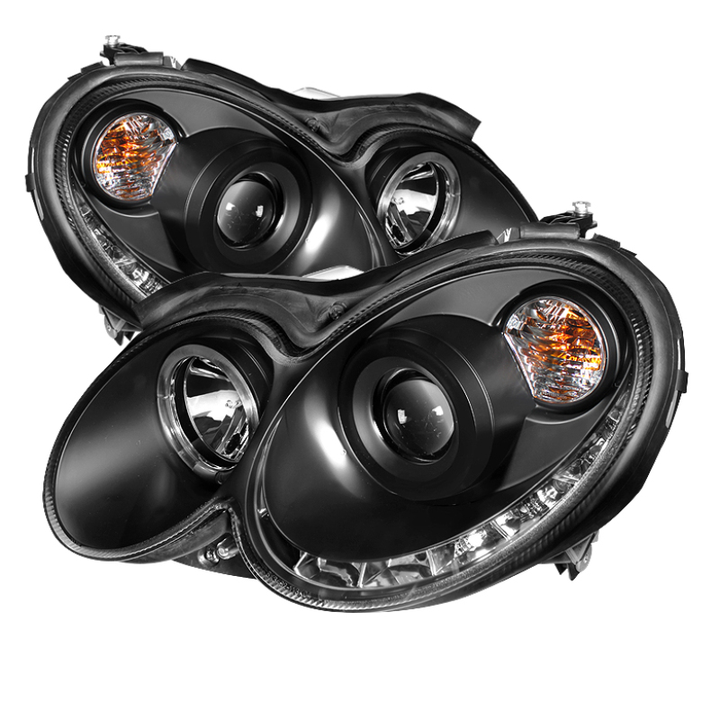 Spyder Mercedes Benz CLK 03-09 Projector Halogen Model- LED Halo DRL Blk PRO-YD-MBCLK03-DRL-BK - 5038036