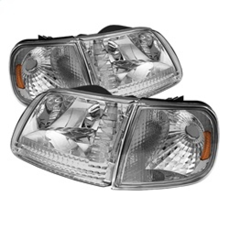 Xtune Ford F150 97-03 / Expedition 97-02 Crystal Headlights w/Corner Chrome HD-JH-FF15097-SET-AM-C - 5070326