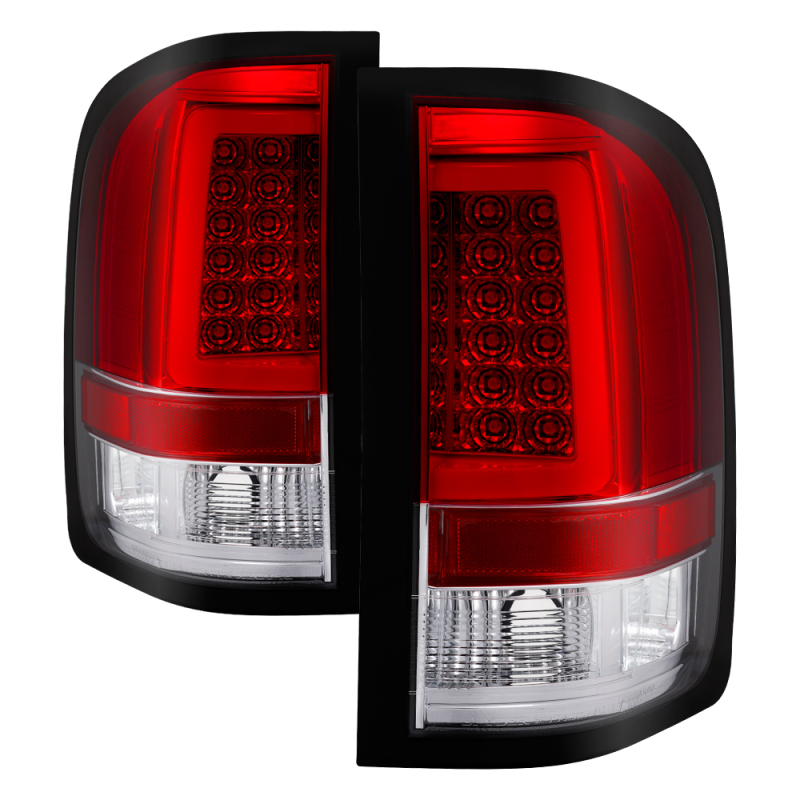 Spyder 07-13 Silverado (Will Not Work w/2010 921 Bulb) V3 Tail Lights Rd/Clr ALT-YD-CS07V3-LBLED-RC - 5084101