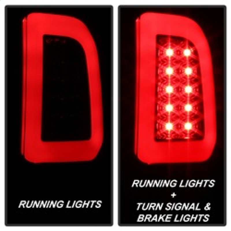 Spyder 97-03 Ford F150 Stylsd. F250 V3 Lght Bar LED Tail Lights - Blk Smk ALT-YD-FF15097V3-LBLED-BSM - 5084248