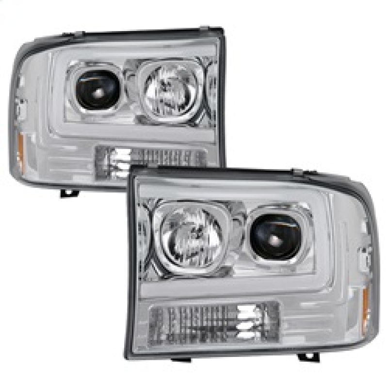 Spyder 99-04 Ford F-250 Super Duty Light Bar Projector Headlights - Chrome (PRO-YD-FF25099V2-LB-C) - 5084675